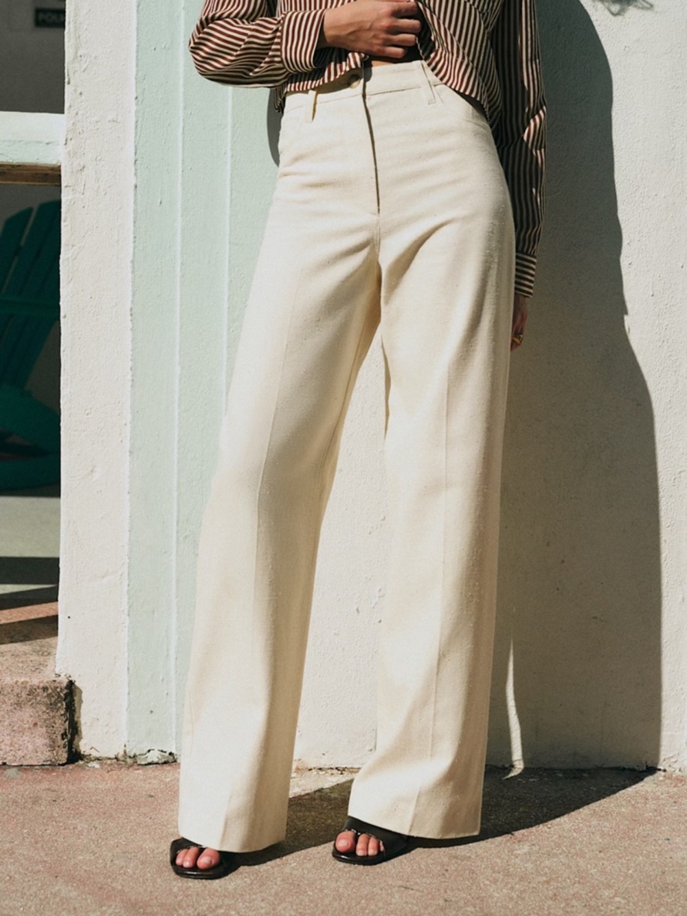 Sezane Soan Pant Ecru - Size 38
